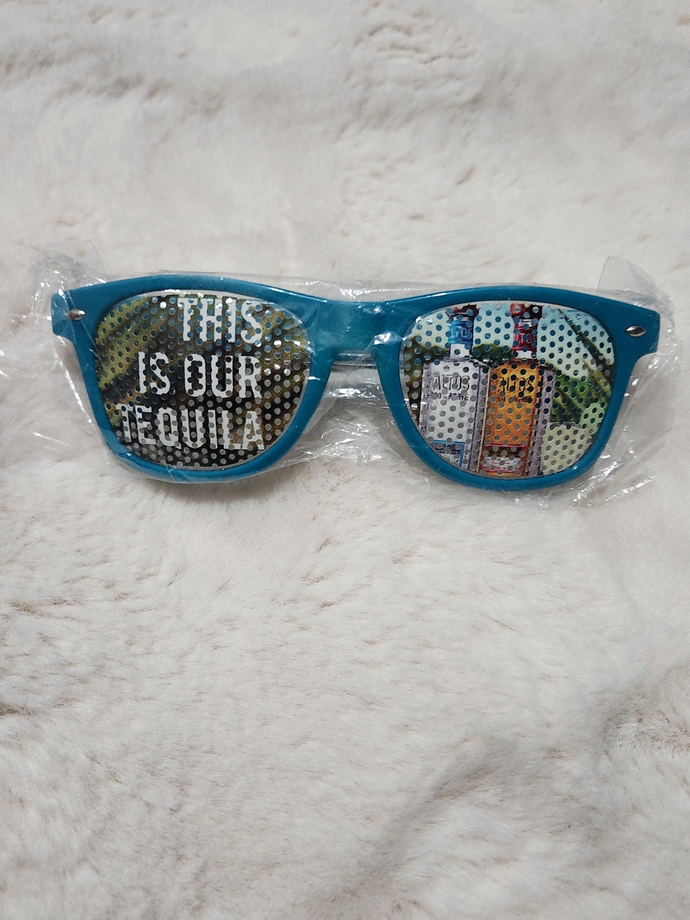 Alto Clothing Co. Teal Novelty Sunglasses with Printed Lenses